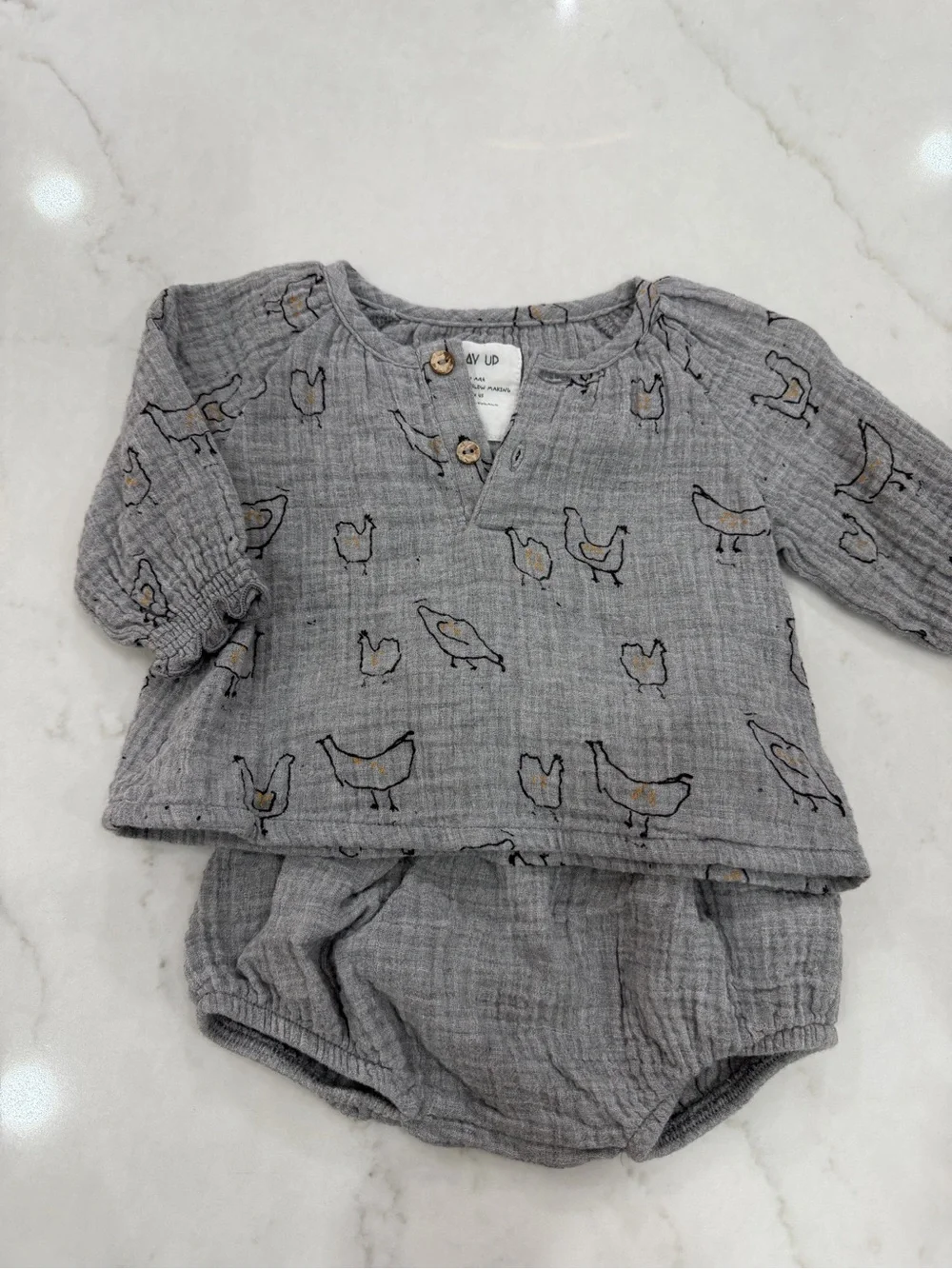 PlayUp Baby Chicken Print Two-Piece Set